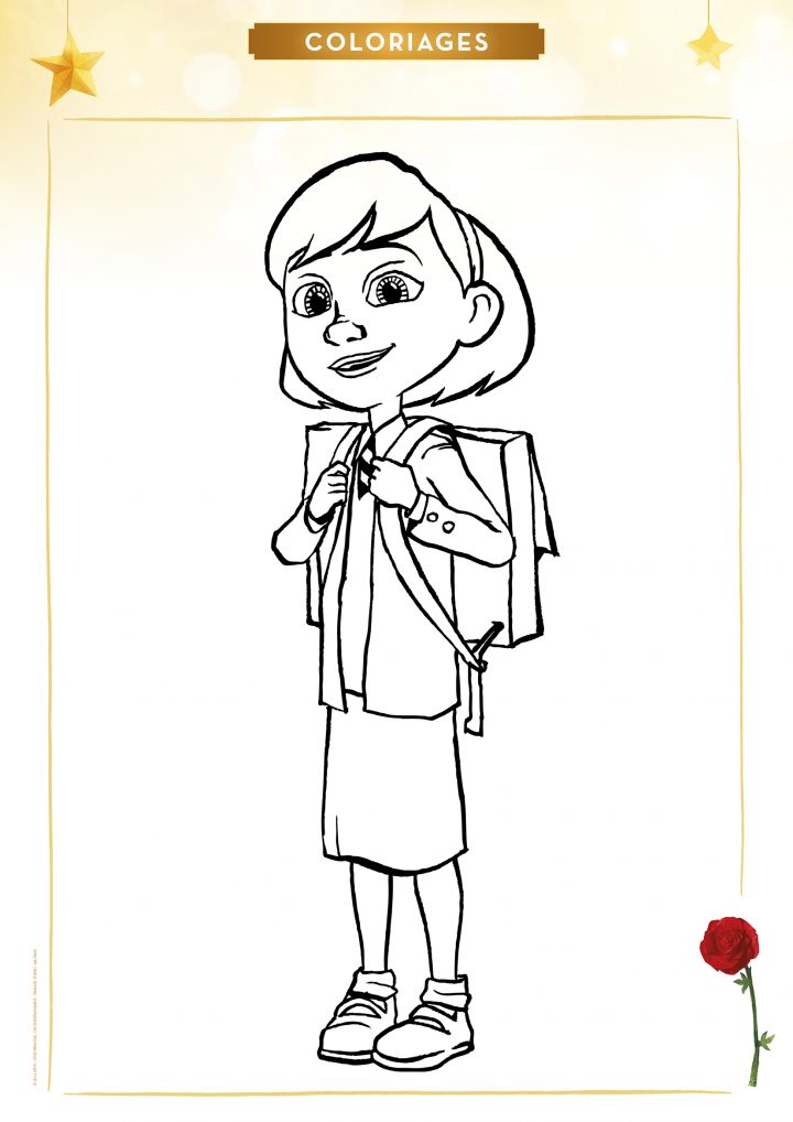 Coloriage La Petite Fille À L'École | Momes über Dessin Coloriage Enfant