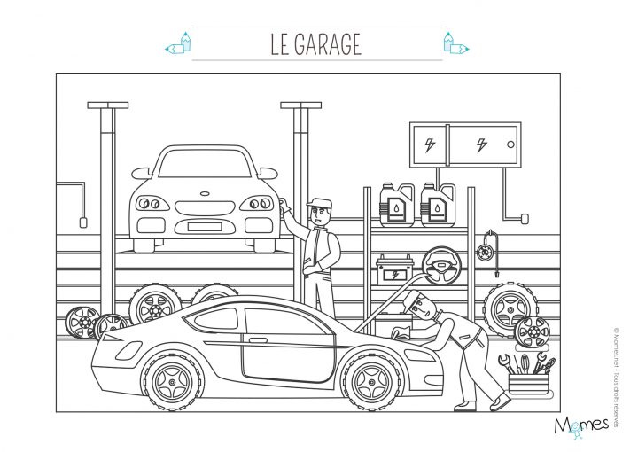 Coloriage Le Garage Automobile | Momes innen Coloriage Dessin Route