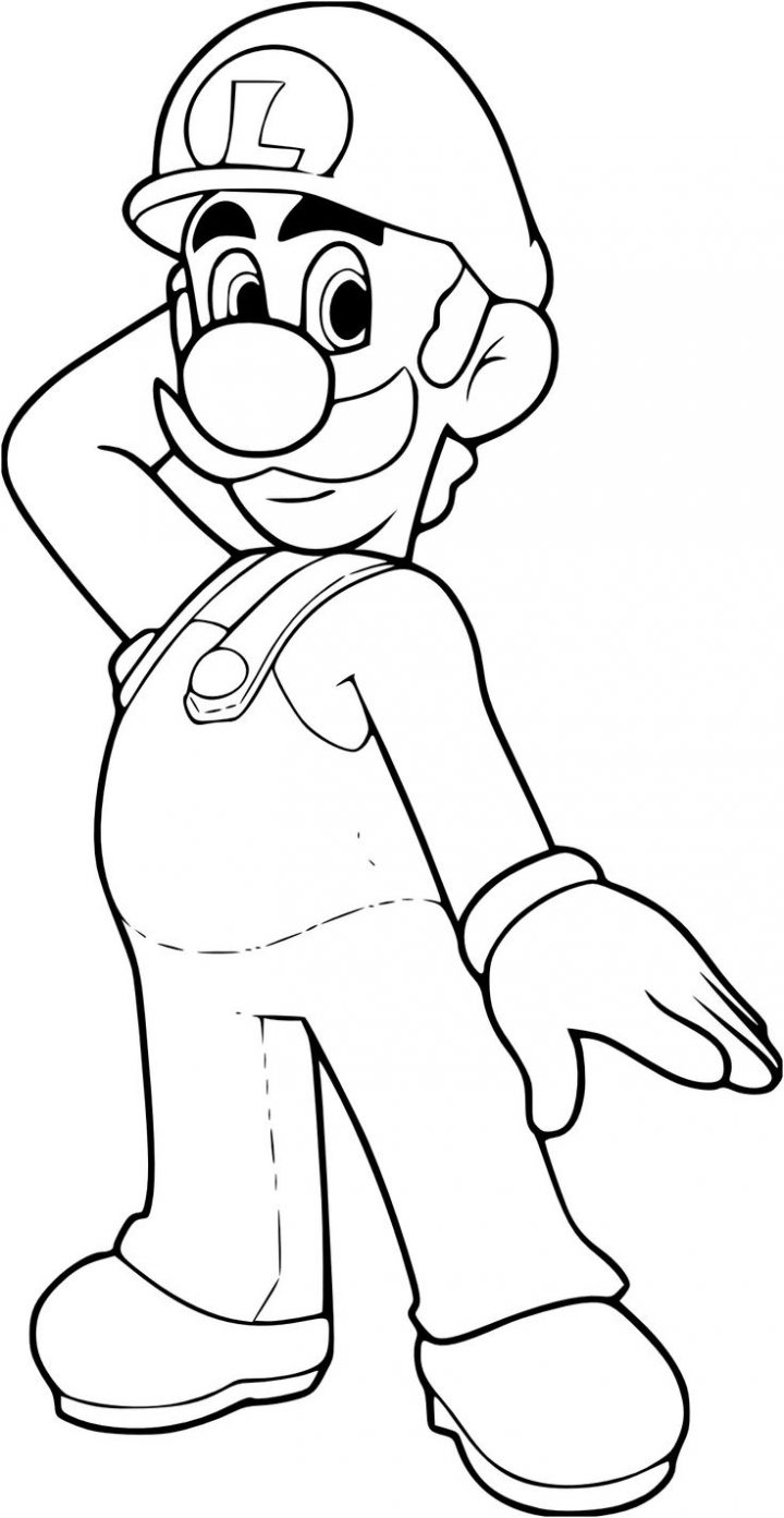 Coloriage Luigi | Coloriage, Livre Coloriage, Coloriage Mario in Coloriage Dessin Mario