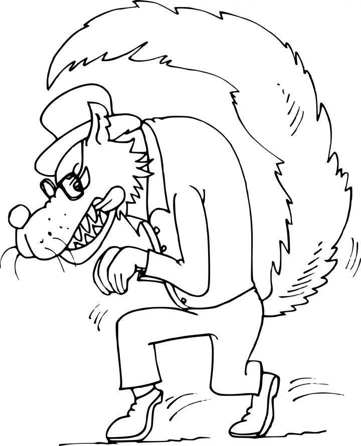 Coloriage Mechant Loup À Imprimer bei Coloriage Dessin Petit Loup