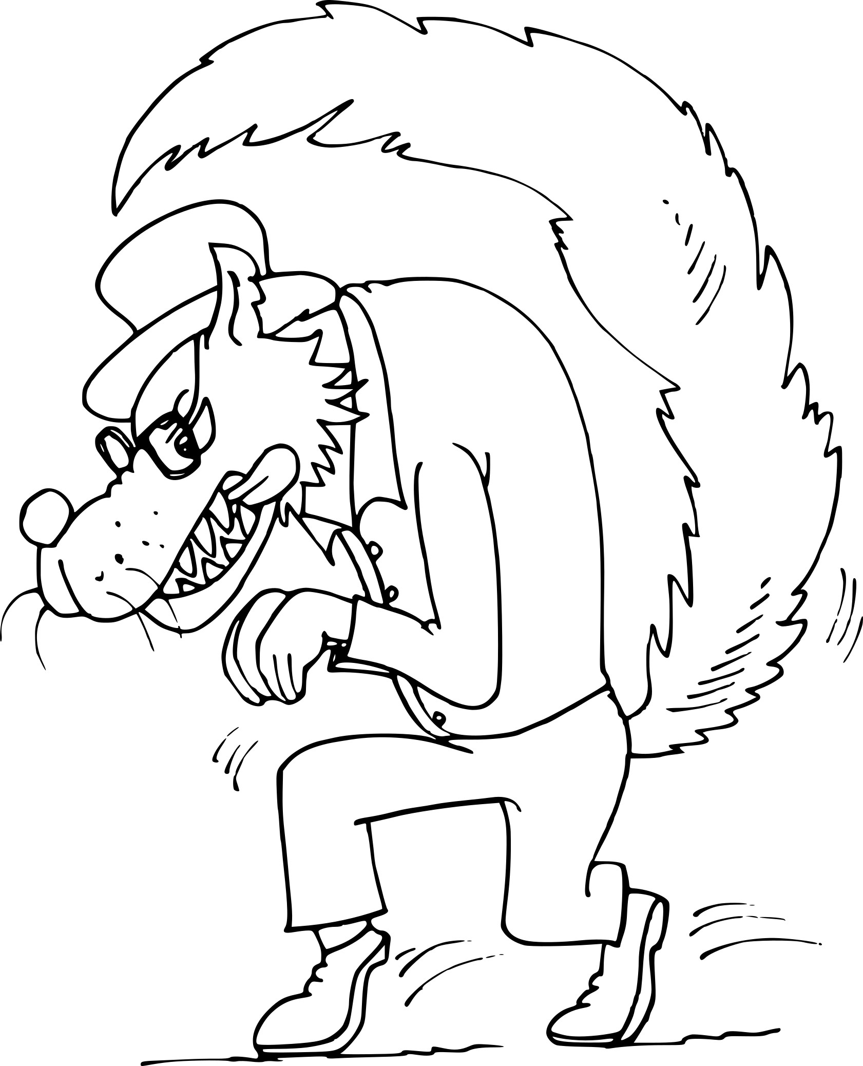 Coloriage Mechant Loup À Imprimer bei Coloriage Dessin Petit Loup