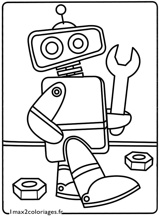 Coloriage Mon Petit Robot | Robot Quilt, Robots Drawing mit Coloriage Dessin Robot