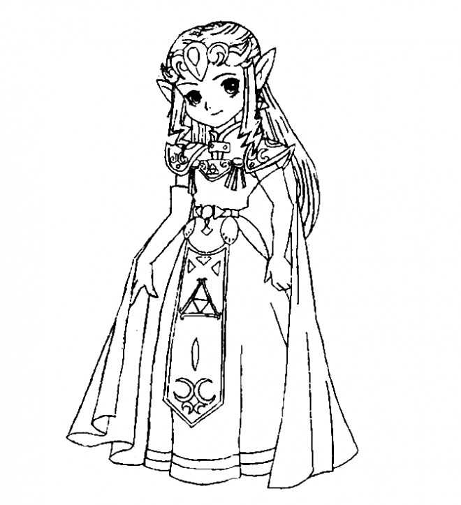 Coloriage Princesse Zelda Mignonne Dessin Gratuit À Imprimer innen Coloriage Dessin Twilight Facile