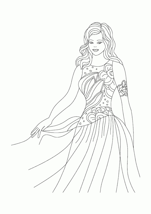 Coloriage Robe De Princesse mit Coloriage Dessin Robe