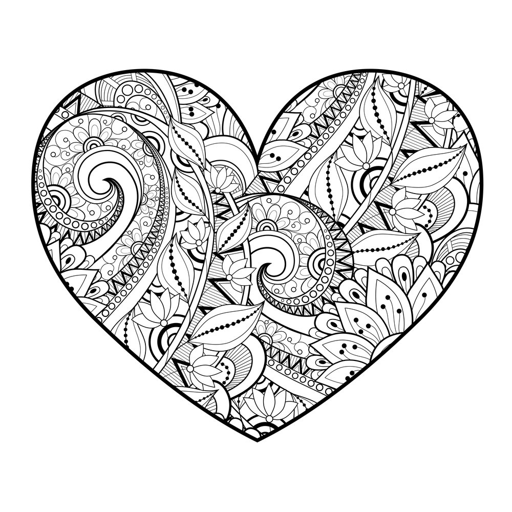 Coloriage Saint-Valentin : Un Cœur Géant innen Coloriage Dessin Coeur