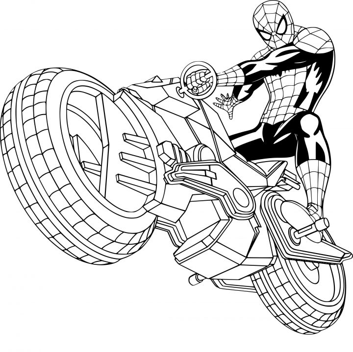 Coloriage Spiderman Moto Gratuit À Imprimer - Coloriages bestimmt für Coloriage Dessin Spiderman