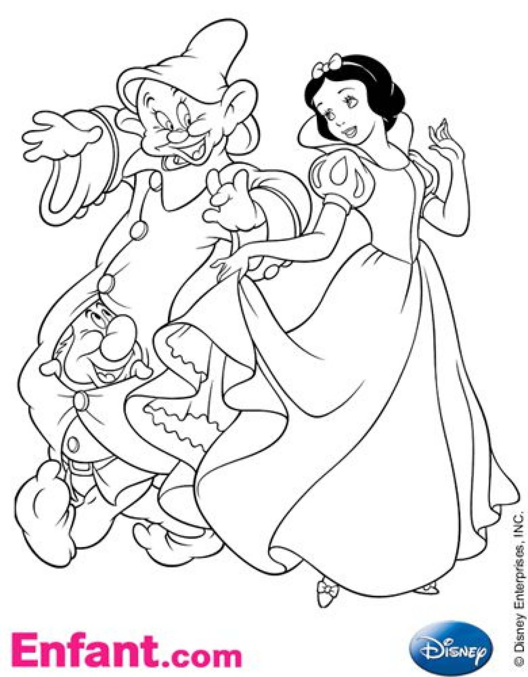 Coloriages Disney : Blanche-Neige Et Les 7 Nains in 7 Coloriage