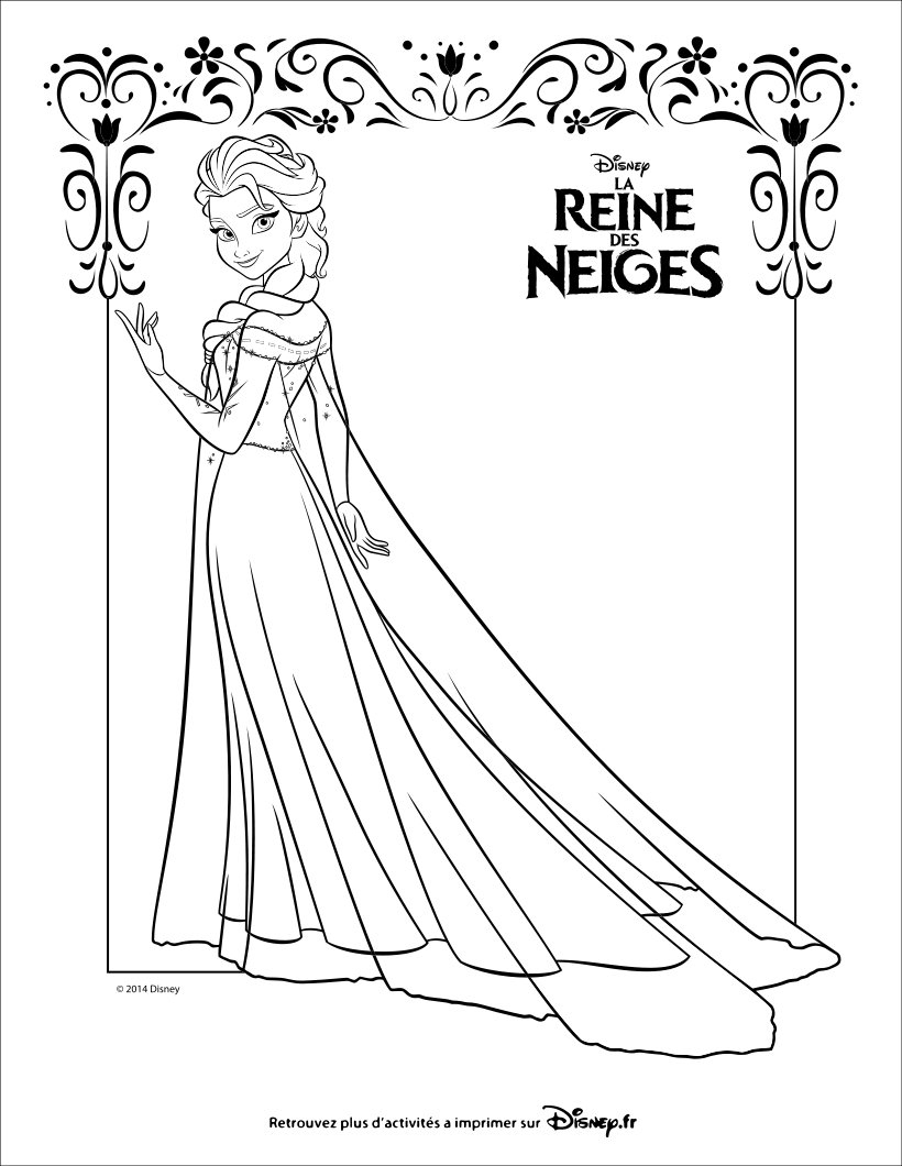 Coloriages La Reine Des Neiges - Elsa - Fr.hellokids verwandt mit Dessin Coloriage Elsa