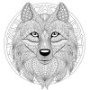 Complex Mandala Coloring Page With Complex Wolf Head 2 über Coloriage Mandala Dessin A Imprimer