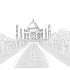Croquis De Dessin De Taj Mahal Illustration De Vecteur bei Coloriage Dessin Mosquée Facile