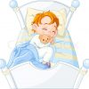 Cutelittle Jungen Schlafen In Seinem Bett | Vektorgrafik innen Kinder Bilder Zeichentrick