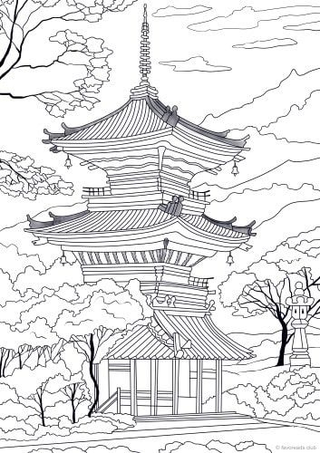 Dernière Temple Dessin Japonais Facile - Random Spirit ganzes Coloriage Dessin Japonais