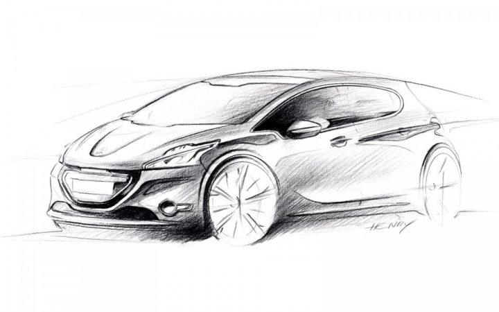 Design Sketch Peugeot 208 001 - Photos Peugeot 208 / 2008 bestimmt für Coloriage Dessin Peugeot 3008