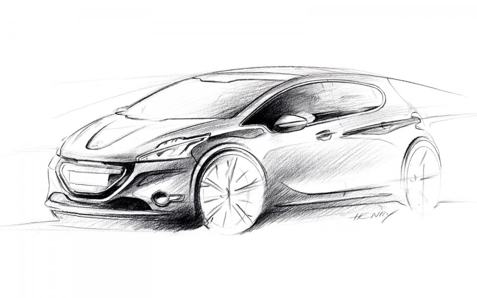 Design Sketch Peugeot 208 001 - Photos Peugeot 208 / 2008 bestimmt für Coloriage Dessin Peugeot 3008