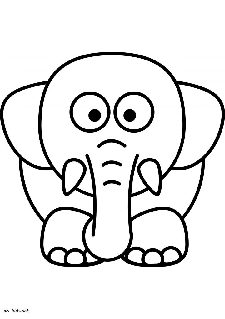 Dessin #1561 - Coloriage Éléphant À Imprimer - Oh-Kids innen Dessin Coloriage Éléphant