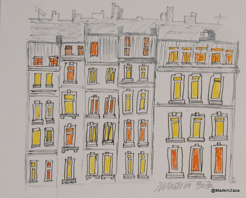 Dessin Aux Feutres Immeubles Dans Rue De Paris Paris verwandt mit Coloriage Dessin Immeuble