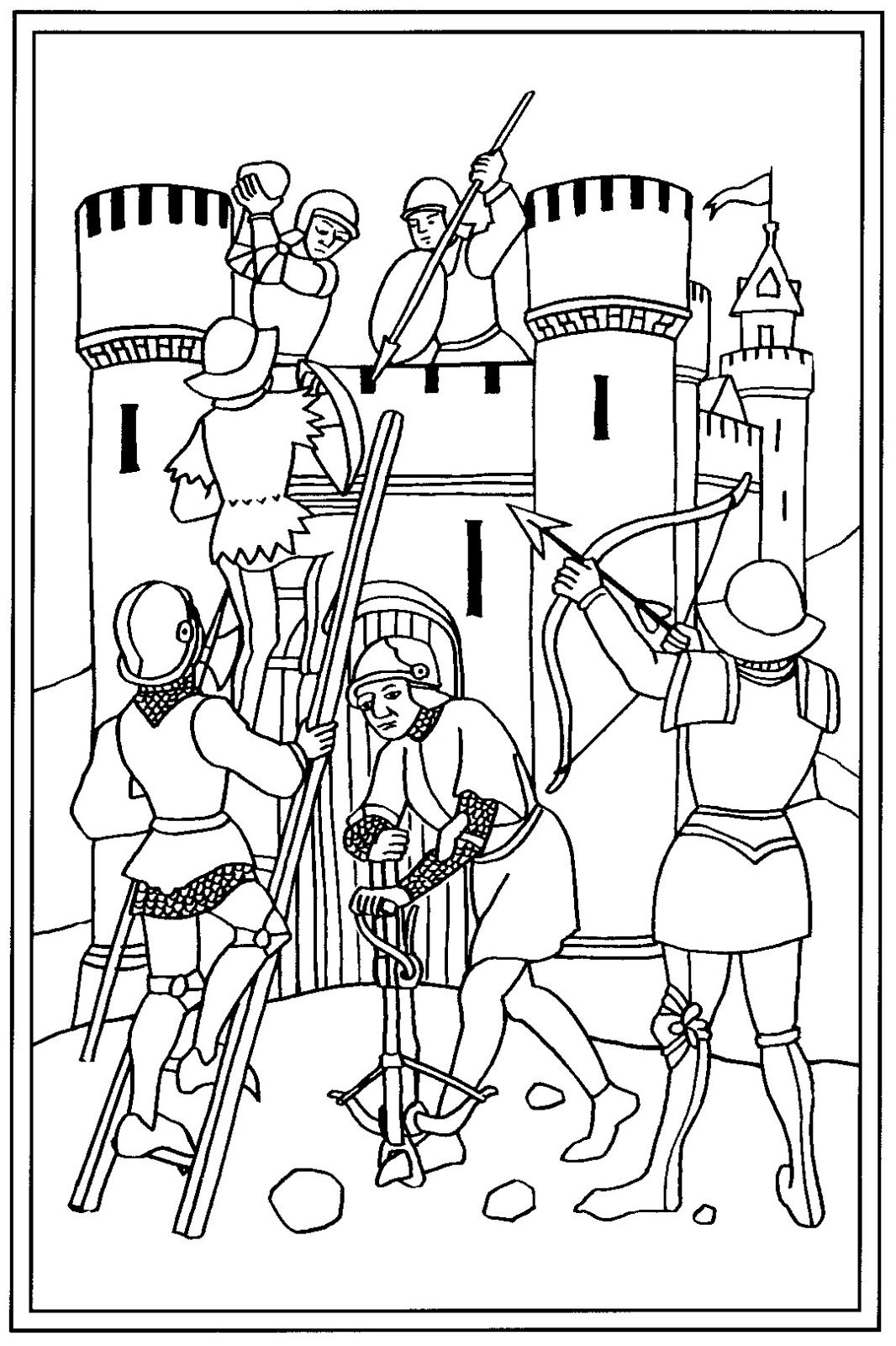 Dessin Chateau Moyen Age - Greatestcoloringbook ganzes Dessin Moyen Age Imprimer