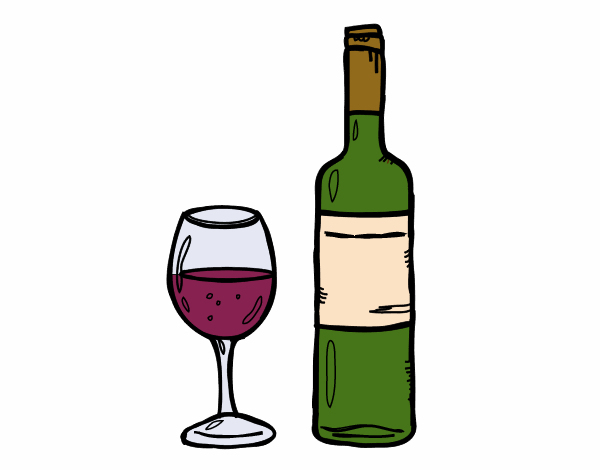 Dessin De Bouteille De Vin Et Le Verr Colorie Par Membre mit Coloriage Dessin Bouteille De Vin