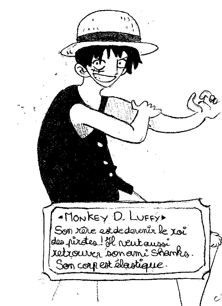 Dessin N°1 De Luffy - Photo De Mes Dessins - Mon Monde ganzes Coloriage Dessin Luffy