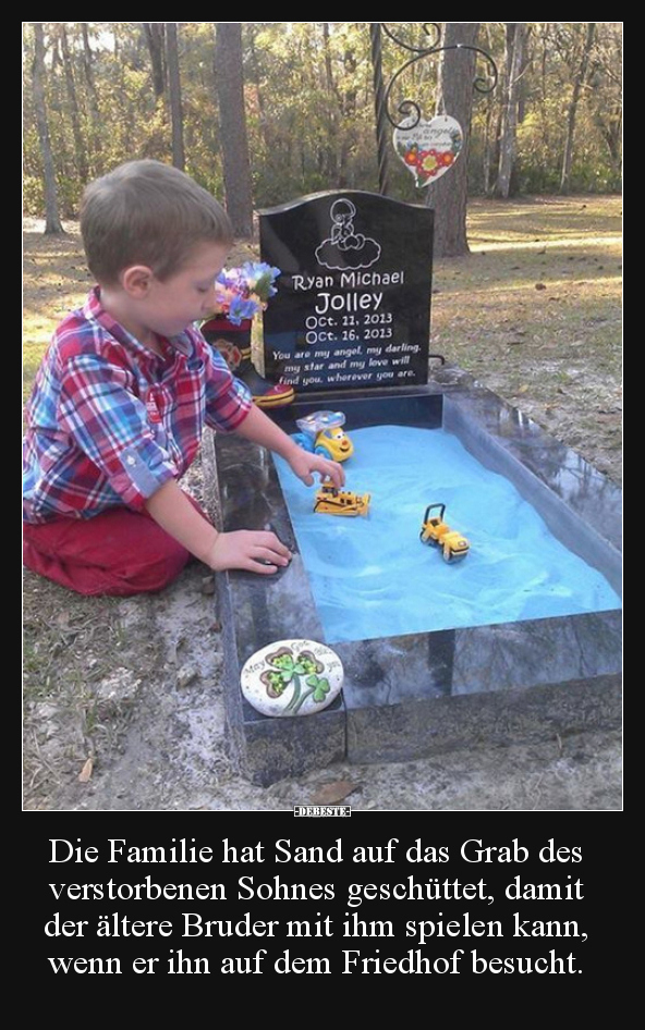 Die Familie Hat Sand Auf Das Grab Des Verstorbenen Sohnes innen Lustige Kinder Bilder Witze