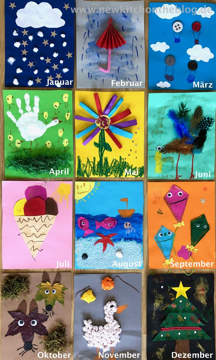 Diy-Kalender Mit Kindern Basteln | Kalender Basteln ganzes Jahreszeiten Bilder Kinder