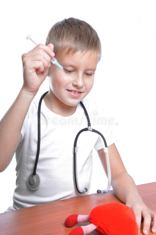 Doktor 7 Jahre Alte Junge Stockfoto. Bild Von Kaukasisch verwandt mit 7 Jahre Bild
