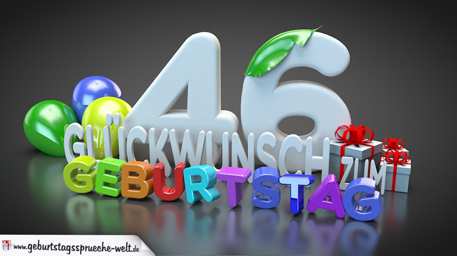 Edle Geburtstagskarte Mit Bunten 3D-Buchstaben Zum 46 innen Happy Birthday Bilder Kinder 9 Jahre