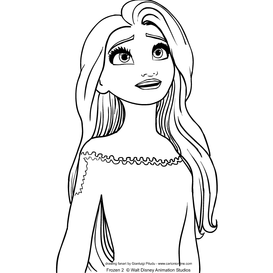 Elsa From Frozen 2 Coloring Page | Coloriage Reine Des in Dessin Coloriage Frozen 2