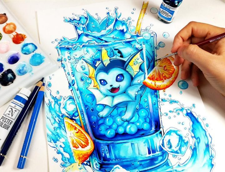 Épinglé Par Kaori Oki Sur Naschi Art | Dessin Pokemon, Art in Coloriage H2O Dessin Animé