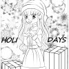 Fille Noel Style Manga - Noël - Coloriages Difficiles Pour für Dessin Coloriage Pour Fille