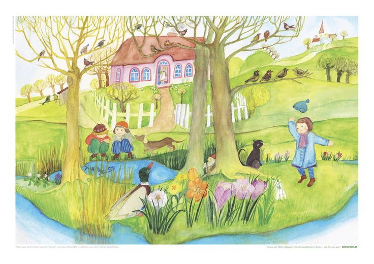 Frühlingsbeginn Mit Vogelgezwitscher | Postcard Collection für Bilder Kinder Zeichnen