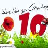 Geburtstagskarte Mit Blumenwiese Zum 10. Geburtstag in Kinder Bilder Zum Geburtstag