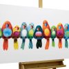 Gemälde 'Vögel Heimat Bunt' Handgemalt | Acrylbilder für Kinder Bilder Selber Malen