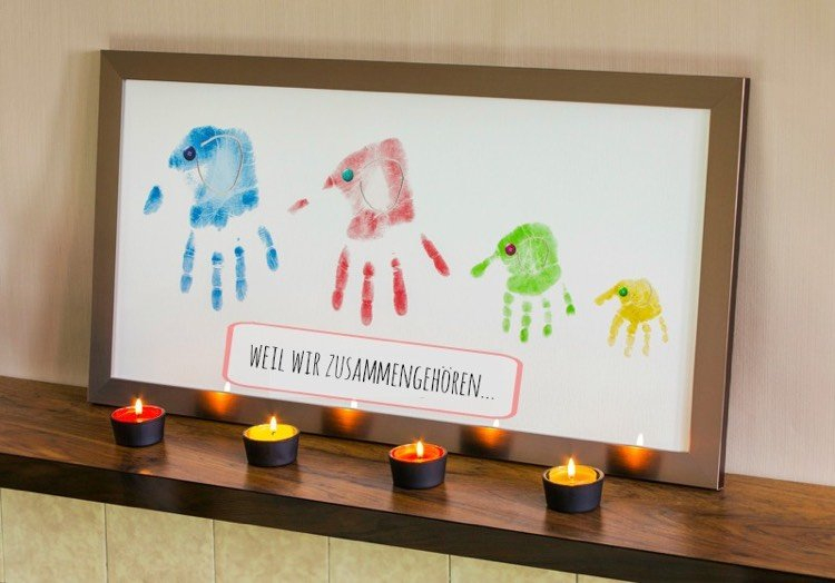 Handabdruck Bilder Gestalten - Süße Ideen Für Kinder Im über Kinder Fingerfarben Bilder Ideen