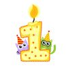 Happy First Birthday Candle And Animals On White, Birthday über Happy Birthday Bilder Kinder 1 Jahr