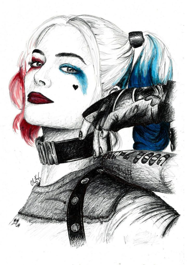 Harley Quinn From Dc Suicide Squad A4 Print By Chris Kay innen Coloriage Harley Quinn Dessin Animé