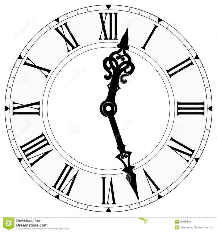 Horloge De Chiffre Romain Illustration Stock. Illustration für Coloriage Dessin Horloge