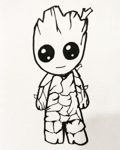 Image Result For Baby Groot | Dessin Groot, Dessin, Groot ganzes Coloriage Dessin Groot