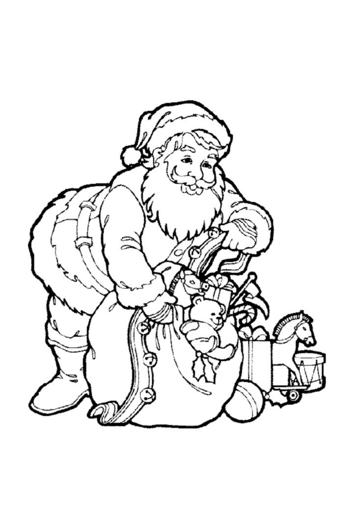 Joujoux Du Père Noël - Coloriage Père Noël - Coloriages ganzes Coloriage Dessin Pere Noel