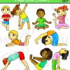 Kids Yoga Clipart Activity Set - Clipart 4 School Commercial in 4 Kinder Clipart