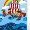 Kinder Auf Boot Mit Piraten Vektor Abbildung bei Piraten Bilder Kinder