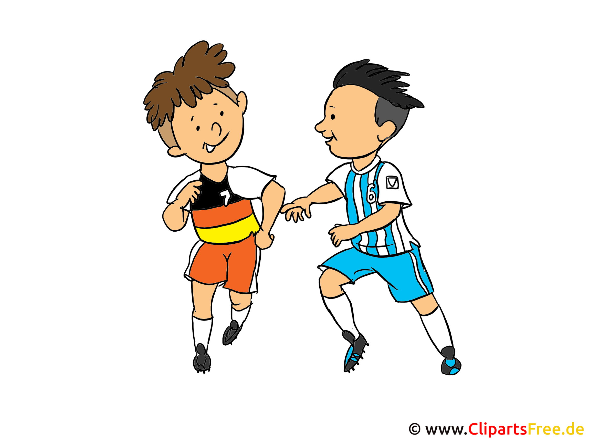 Kinder Fussball Clipart, Illustration, Bild ganzes Kinder Bilder Cartoon