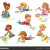Kleine Kinder Malen Bleistifte Und Farben - Vektorgrafik bei Kinder Bilder Comics