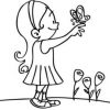 Kostenlose Malvorlage Natur: Mädchen Mit Schmetterling Zum bei Kinder Bilder Zum Ausmalen Mädchen