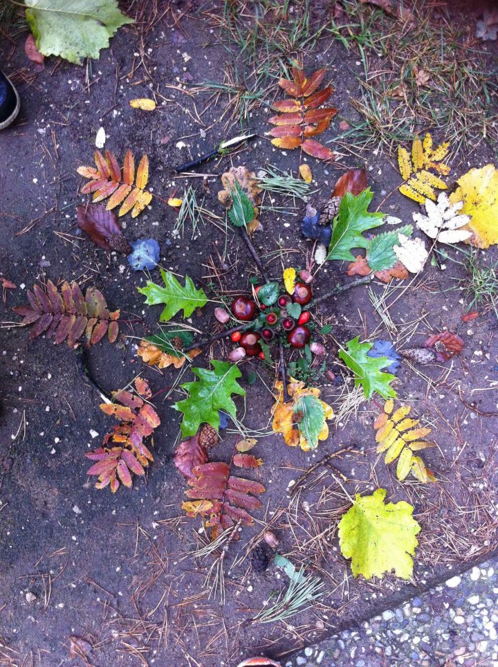 Landart Im Herbst - Goldhut-Grundschule Ezelsdorf in Landart Bilder Kinder