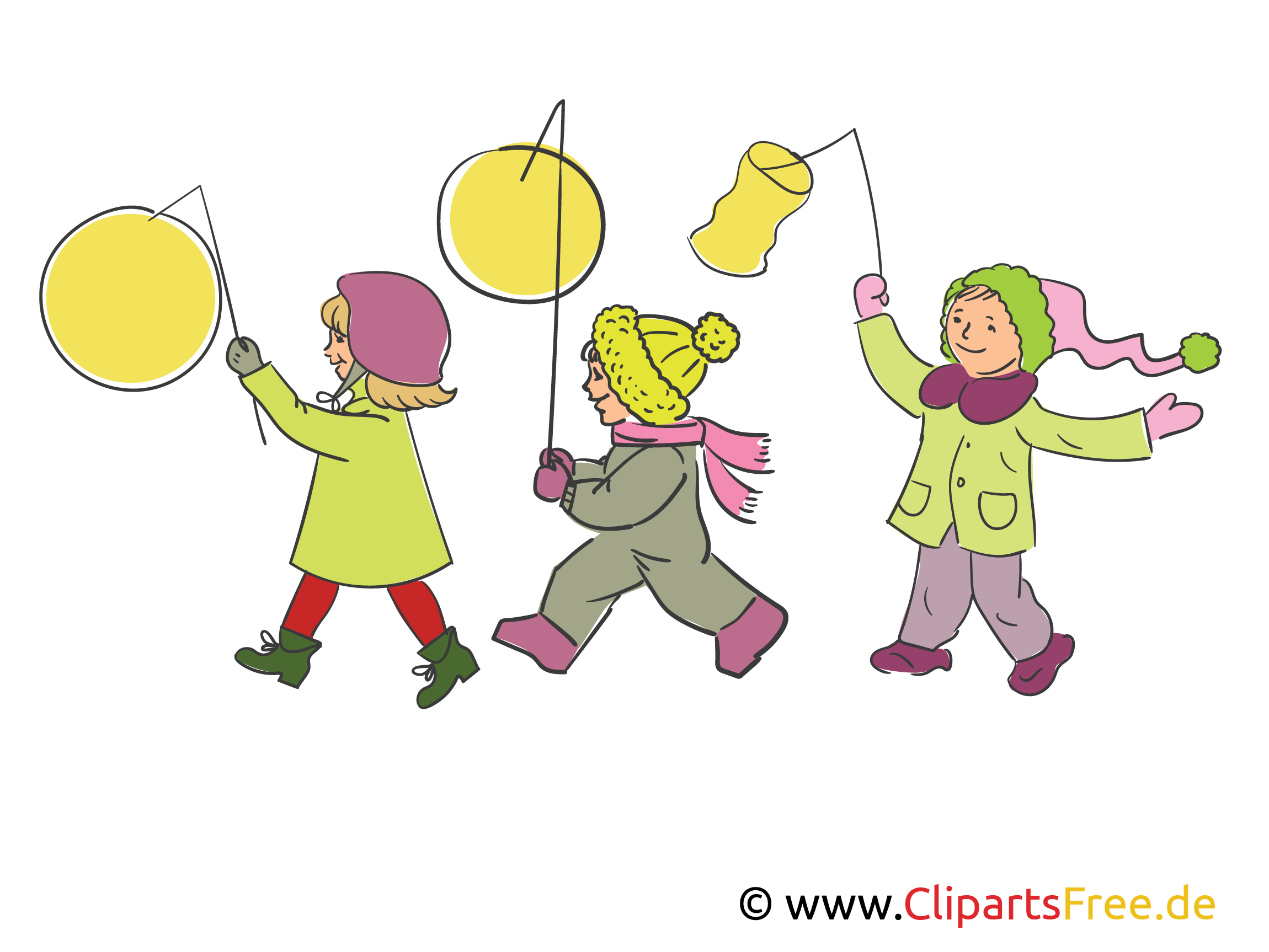 Laternenumzug, Kinder Mit Laternen Illustration, Clipart, Bild über Kinder Bilder Clipart
