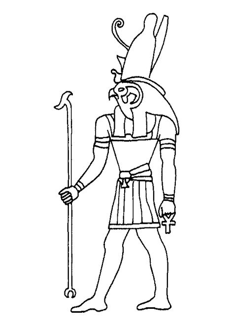 Le Dieu Égyptien Horus, À Colorier. | Coloriage, Dessin bestimmt für Coloriage Dessin Egyptien