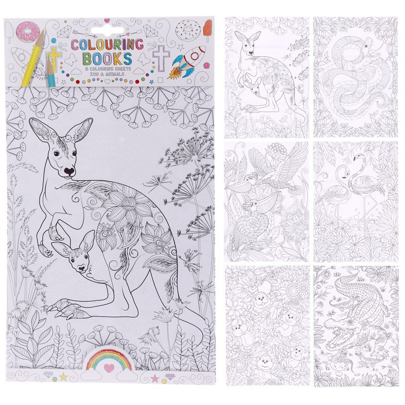 Livre De Coloriage Pour Adulte (6 Pages) - Zoo Et Animaux innen Livre De Coloriage Dessin Animé