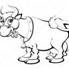 Livre De Coloriage. Vache Cartoon Mâcher L'Herbe. — Image bei Coloriage Dessin Vache