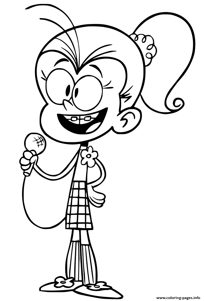 Luan Loud With Microphone Coloring Pages Printable ganzes Coloriage Des Louds